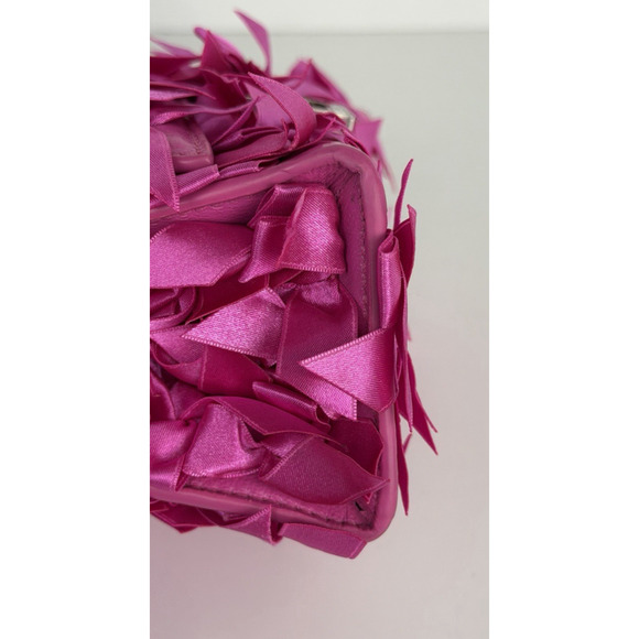 Balenciaga Satin Bow-Embellished Hourglass Top Handle Bag in Fuchsia B1 - Picture 5 of 15